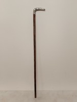 Antique walking stick silver handle stick piece monogram film theater costume prop without marking 251 7921