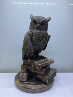 Owl statue, bronzed