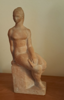Anna Karpáti (1923-1993) signed 27 cm flawless terracotta statue