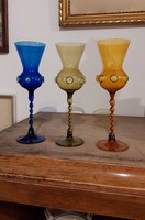 Vintage díszüveg poharak,Lauscha 1960'-70'