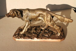 Hunting dog bronze statue