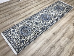 Nain - Iranian hand-knotted silk contour wool Persian rug, 80 x 295 cm
