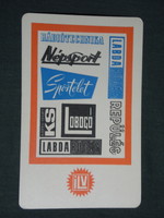 Kártyanaptár, Ifjúsági lapkiadó vállalat,Népsport,Lobogó, magazin,újság, 1970 ,  (1)