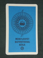 Card calendar, state insurance, máv train ticket, steam locomotive, 1968, (1)