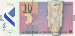 Macedónia 10 dénár, 2018, UNC bankjegy