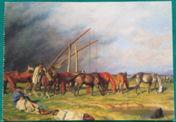 Hortobágy shepherd museum and gallery - oszkár glatz: stud (detail), postcard