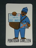 Card calendar, Hungarian post office, exact addressing, graphic designer, postman, delivery man, 1968, (1)