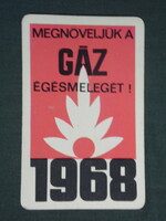 Kártyanaptár, Állami gázművek, 1968 ,  (1)