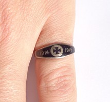 1914-1916 Fire enamel silver ring