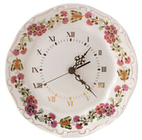 Zsolnay porcelain wall clock, butterfly pattern