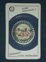 Card calendar, cooperative car restaurant, Budapest, graphic artist, 1968, (1)