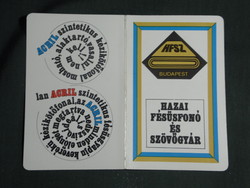Card calendar, Terlister, domestic comb spinning weaving factory, Terlister sample store, Budapest, 1970, (1)
