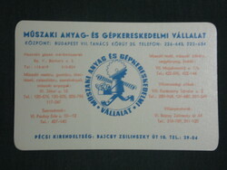 Card calendar, core year machine trading company, Budapest, 1969, (1)