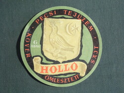 Cheese label, Hungarian dairies, Pécs dairy, raven cheese, HUF 8.40
