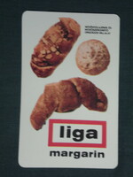 Kártyanaptár, LIGA margarin, nővényolajipari vállalat, péksütemény, 1968 ,  (1)