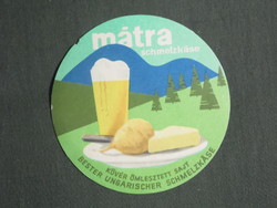 Cheese label, Hungarian dairies, Pécs dairy, Mátra cheese, HUF 8.40