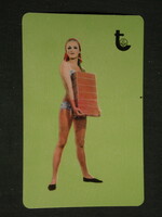 Card calendar, savings association, erotic female model, 1970, (1)