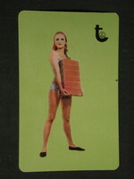 Kártyanaptár, Takarékszövetkezet ,erotikus női modell, 1970 ,  (1)
