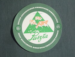 Cheese label, Hungarian dairies, Budapest, Pécs dairies, plain cheese, HUF 9.60