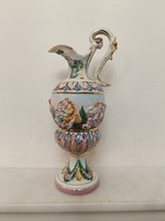 Antik capodimonte Capo di monte dúsan aranyozott sokalakos porcelán boros kancsó 385 8071