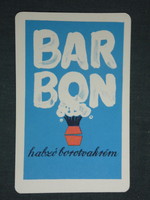 Kártyanaptár, Barbon borotvakrém, kozmetika háztartási vállalat,grafikai rajzos, 1968 ,  (1)
