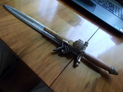 Pisztolyos tőr,  37cm...régi facsimile