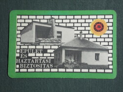 Kártyanaptár, Állami biztosító, épület biztosítás, 1968 ,  (1)