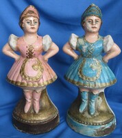 2 old plaster statues from Pécs, sculptor József Farkas from Pécs, 26 cm high