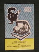 Kártyanaptár, Pécs Tempó Ksz.,építő, szállító, javító ,felvevő, nyomda,grafikai rajzos,1969 ,  (1)