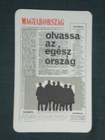 Card calendar, Hungarian daily, newspaper, magazine, 1968, (1)
