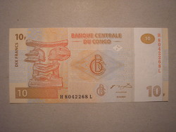 Kongói Demokratikus Köztársaság-10 Francs 2003 UNC