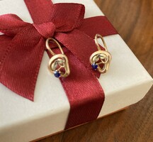 14K gold earrings with sapphire - 1.03 g