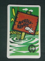 Kártyanaptár, Szövetkezeti halászcsárda, Mecseknádasd, grafikai rajzos, 1968 ,  (1)