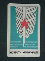 Card calendar, Kossuth publishing house, graphic artist, quill pen, red star, 1968, (1)
