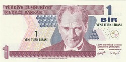 Törökország 1 líra, 1970, UNC bankjegy
