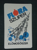 Kártyanaptár, FLÓRA szuper előmosószer Nővényolajipar, grafikai rajzos, reklám , 1970 ,  (1)
