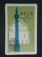 Kártyanaptár,Pécs, Jakováli Hasszán-dzsámi és minaret,grafikai rajzos, idegenforgalmi, 1969 ,  (1)