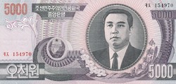 Észak-Kórea 5000 won, 2002, UNC bankjegy