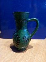 Green ceramic jug