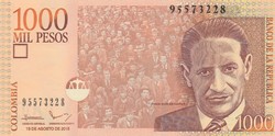 Kolumbia 1000 peso, 2015, UNC bankjegy