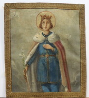 Double-sided holy image, church flag (?), XIX. Century, Prince St. Imre