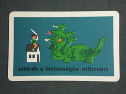 Card calendar, pioneers for a safe home movement, graphic artist, dragon, 1968, (1)