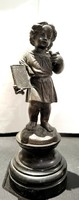 Bronze little girl statue
