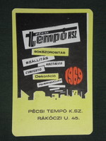 Card calendar, Pécs tempo ktsz, carpenter, title painter, delivery, graphic designer, 1969, (1)