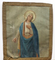 Double-sided holy image, church flag (?), XIX. Century