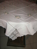 Beautiful handmade crochet embroidered tablecloth