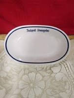 Alföldi porcelain hot dog and pancake bowl with inscription.