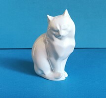 Herendi Macska Cica Porcelán Figura