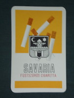 Kártyanaptár, Savaria füstszűrős cigaretta, Magyar dohányipar, 1968 ,  (1)