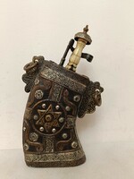 Antique Jewish gunpowder horn with star of David decoration weapon hunting 378 8090